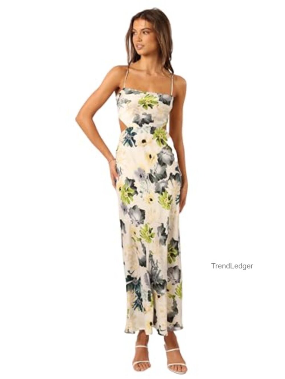 Halter Maxi Dress with Side Cut Outs and Back Zip